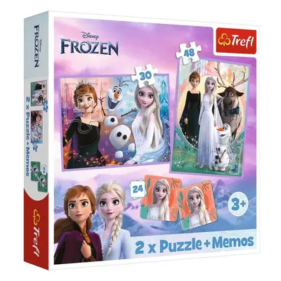 Trefl Puzzle 2v1 + pexeso - Princezny ve své zemi / Disney Frozen 2