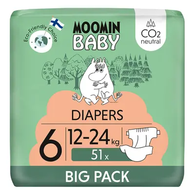 Moomin Baby 6 Maxi 12-24 kg (51 ks), eko plenky