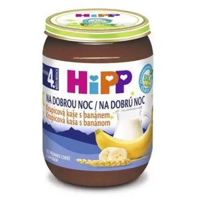 Kaše na dobrou noc BIO mléčná krupicová s banánem 190g Hipp