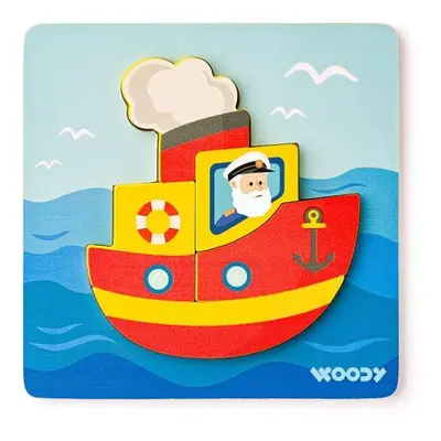 Woody Puzzle Baby - loďka