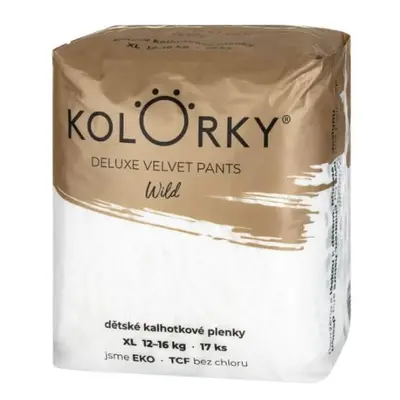 KOLORKY DELUXE VELVET PANTS Wild Kalhotky plenkové jednorázové eko XL (12-16 kg) 17 ks