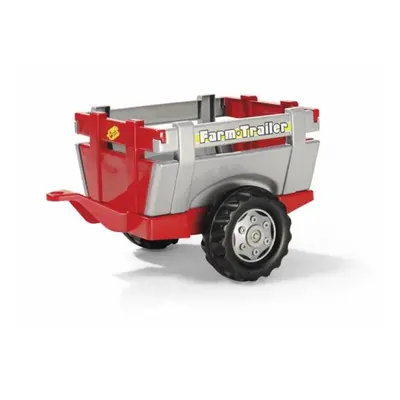 Rollytoys Vlečka za traktor 1osá Farm Trailer - striebornočervená