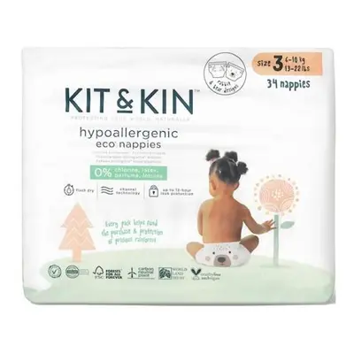 KIT & KIN eko pleny, velikost 3 (34 ks), 6-10 kg