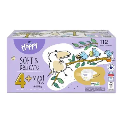 2x BELLA HAPPY Baby Plenky jednorázové Maxi Plus Box 9-15 kg 56 ks