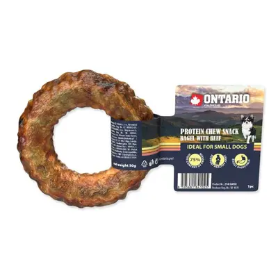 Pochutnávka Ontario Protein hovädzie, žuvací bagel 8,9cm, Malý