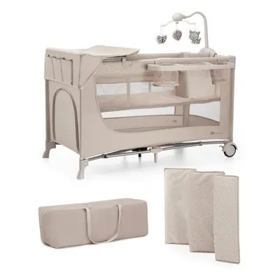 KINDERKRAFT Cestovní postýlka Joy 2 s doplňky Beige