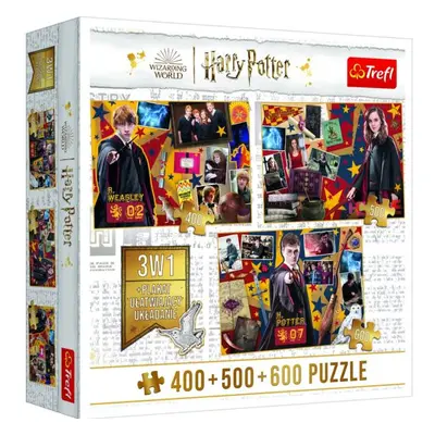 Trefl Puzzle Harry Potter, Harry Potter, Ron, Hermiona 3v1 400 + 500 + 600 dílků