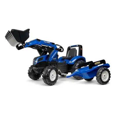 FALK Šlapací traktor 3090M New Holland T8 s nakladačem a vlečkou