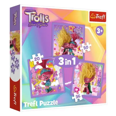 Trefl Puzzle 3v1 Seznamte se s veselými trolly