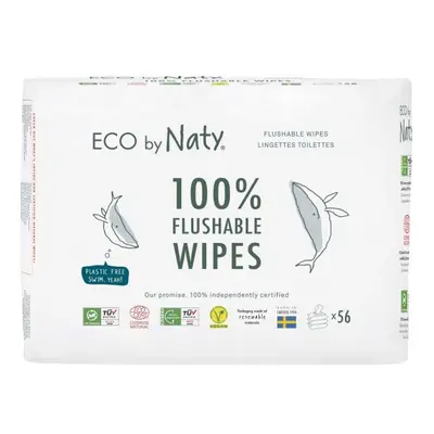 ECO BY NATY Ubrousky vlhčené bez vůně splachovatelné - výhodné balení 3x56 ks