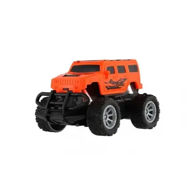 Auto RC mini truck plast 12cm 27MHz na baterie se světlem oranžové 18x11,5x10cm