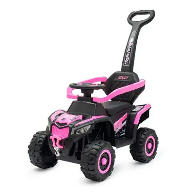 Dětské elektrické odrážedlo Baby Mix Ruggy s vodicí tyčí baby pink