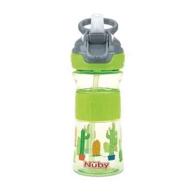 NUBY Láhev sportovní s měkkým sklopným brčkem 360 ml, zelená, 3+