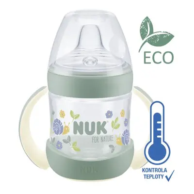 NUK Láhev kojenecká For Nature pro učení s kontrolou teploty, zelená 150 ml