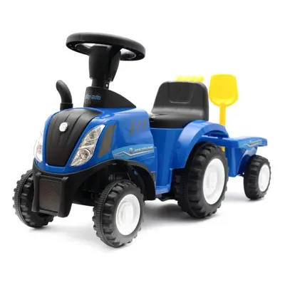 Dětské odrážedlo traktor s vlečkou a nářadím Baby Mix New Holland modrý