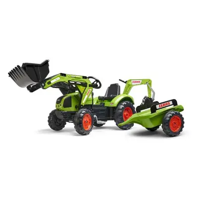 FALK Šlapací traktor 2070 Claas Arion 430 s nakladačem, rypadlem a vlečkou