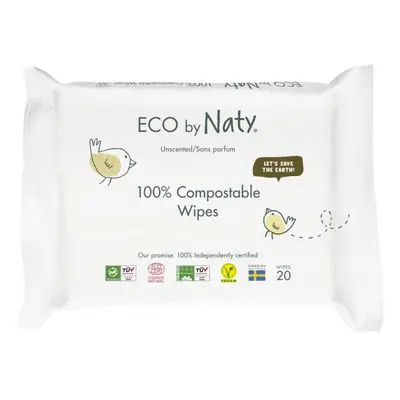 ECO BY NATY Vlhčené ubrousky cestovní neparfémované Sensitive Eco 20 ks