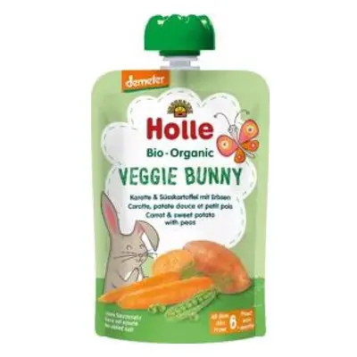 Hollis Veggie Bunny Bio pyré mrkev, sladké brambory a hrášek, 100 g (6 m +)