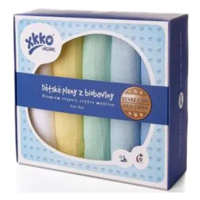 KIKKO Pleny dětské z biobavlny Staré časy 70x70 (5 ks) – pastels, pro kluky