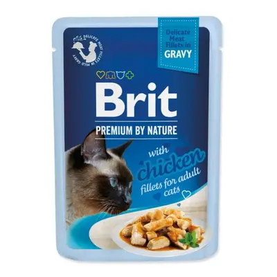 Kapsička Brit Premium by Nature kuřecí filety v omáčce 85g