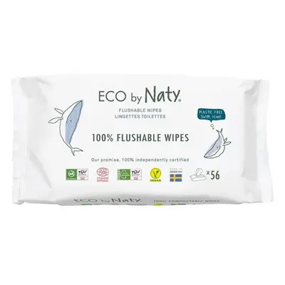 ECO BY NATY Ubrousky vlhčené bez vůně splachovatelné 56 ks