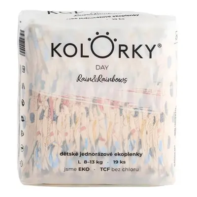 KOLORKY DAY Plenky jednorázové eko, déšť & duhy L (8-13 kg) 19 ks