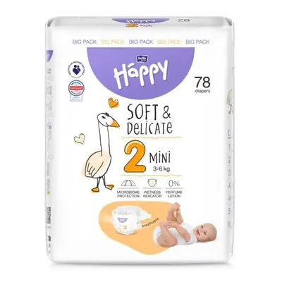 BELLA HAPPY Baby Plenky jednorázové Mini 3-6 kg Big Pack 78 ks