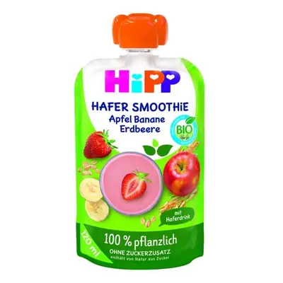 HiPP Ovesné smoothie – Jablko- Jahoda –Banán 100% rostlinné BIO, 120 ml, 1r+