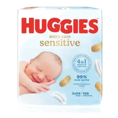 HUGGIES® Ubrousky vlhčené Extra Care Triplo 56x3 ks