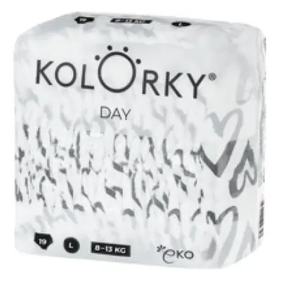 KOLORKA DAY - srdce - L (8-13 kg) - 19 ks - jednorázové eko plenky