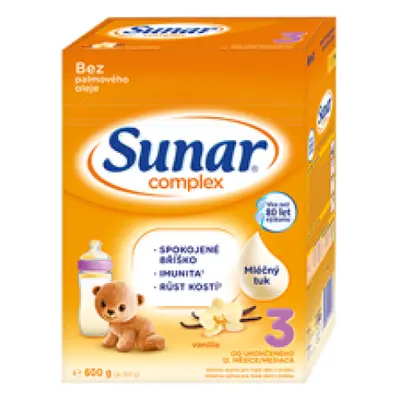 SUNAR Complex 3 vanilka batolecí mléko (+ mnostvo X600 g)