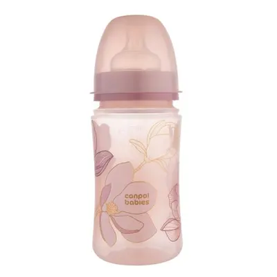 CANPOL BABIES Láhev kojenecká antikoliková EasyStart Gold 240 ml - růžová