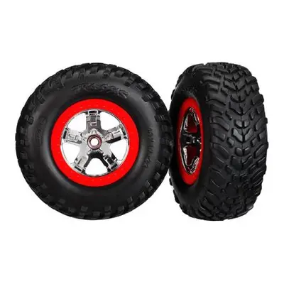 Traxxas kolo 2.2/3.0", disk SCT stříbrný-červený, pneu SCT (2) (2WD přední)