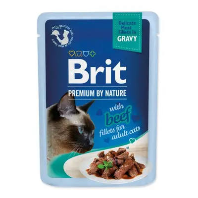 Kapsička Brit Premium by Nature hovězí filety v omáčce 85g