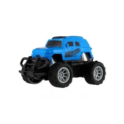 Auto RC mini truck plast 12cm 27MHz na baterie se světlem modré 18x11,5x10cm