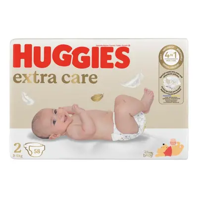 HUGGIES® Plenky jednorázové Extra Care 2 (3-6 kg) 58 ks