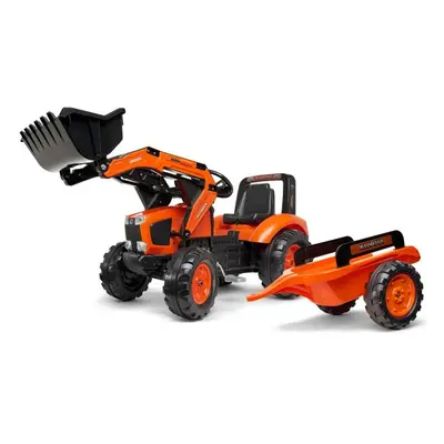 Falk šlapací traktor 2060 Kubota s nakladačem a vlečkou