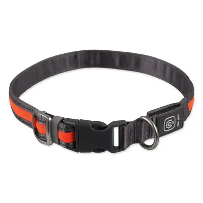 Obojek Dog Fantasy USB LED nylonový svítící S-M oranžový 1,9x35-50cm