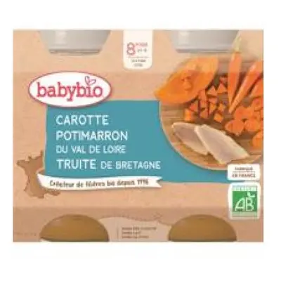 BABYBIO Mrkev a dýně se pstruhem (2x 200 g) - masozeleninový příkrm