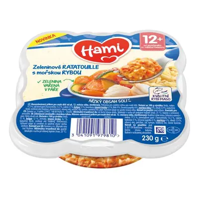 HAMI Příkrm v talířku Zeleninové ratatouille s mořskou rybou 230g, 12+