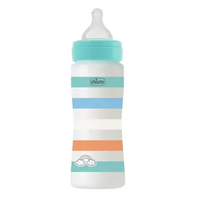 CHICCO Láhev kojenecká Well-being silikon 330ml chlapec