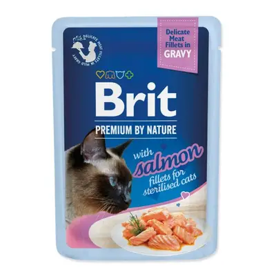 Kapsička Brit Premium by Nature Sterilised losos filety v omáčce 85g