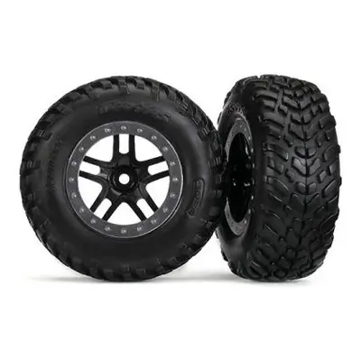 Traxxas kolo 2.2/3.0", disk SCT Split-Spoke černý-saténový, pneu SCT (2) (2WD přední)