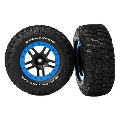 Traxxas kolo 2.2/3.0", disk SCT Split-Spoke černý-modrý, pneu KM2 (2) (2WD přední)