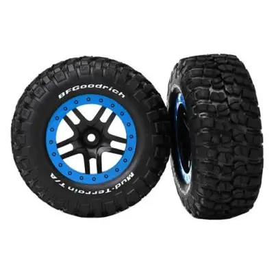 Traxxas kolo 2.2/3.0", disk SCT Split-Spoke černý-modrý, pneu KM2 (2) (2WD přední)