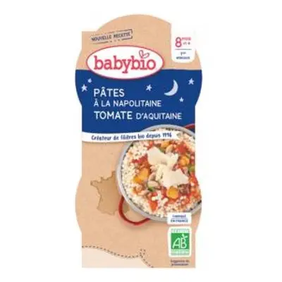 BABYBIO Večerní menu Neapolské těstoviny (2x 200 g)