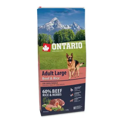 Krmivo Ontario Adult Large Beef & Rice 12kg