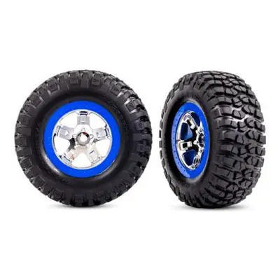 Traxxas kolo 2.2/3.0", disk SCT chromovaný/modrý, pneu KM2 (2) (2WD přední)