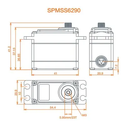 Spektrum servo S6290 Car HV Race 23.8kg.cm 0.07s/60° 23T