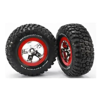 Traxxas kolo 2.2/3.0", disk SCT stříbrný-červený, pneu KM2 (2)